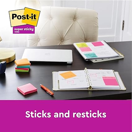 Post-it Super Sticky  sticks and resticks