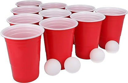 red cups in a triangle