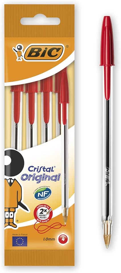 red bic pen pack of 4