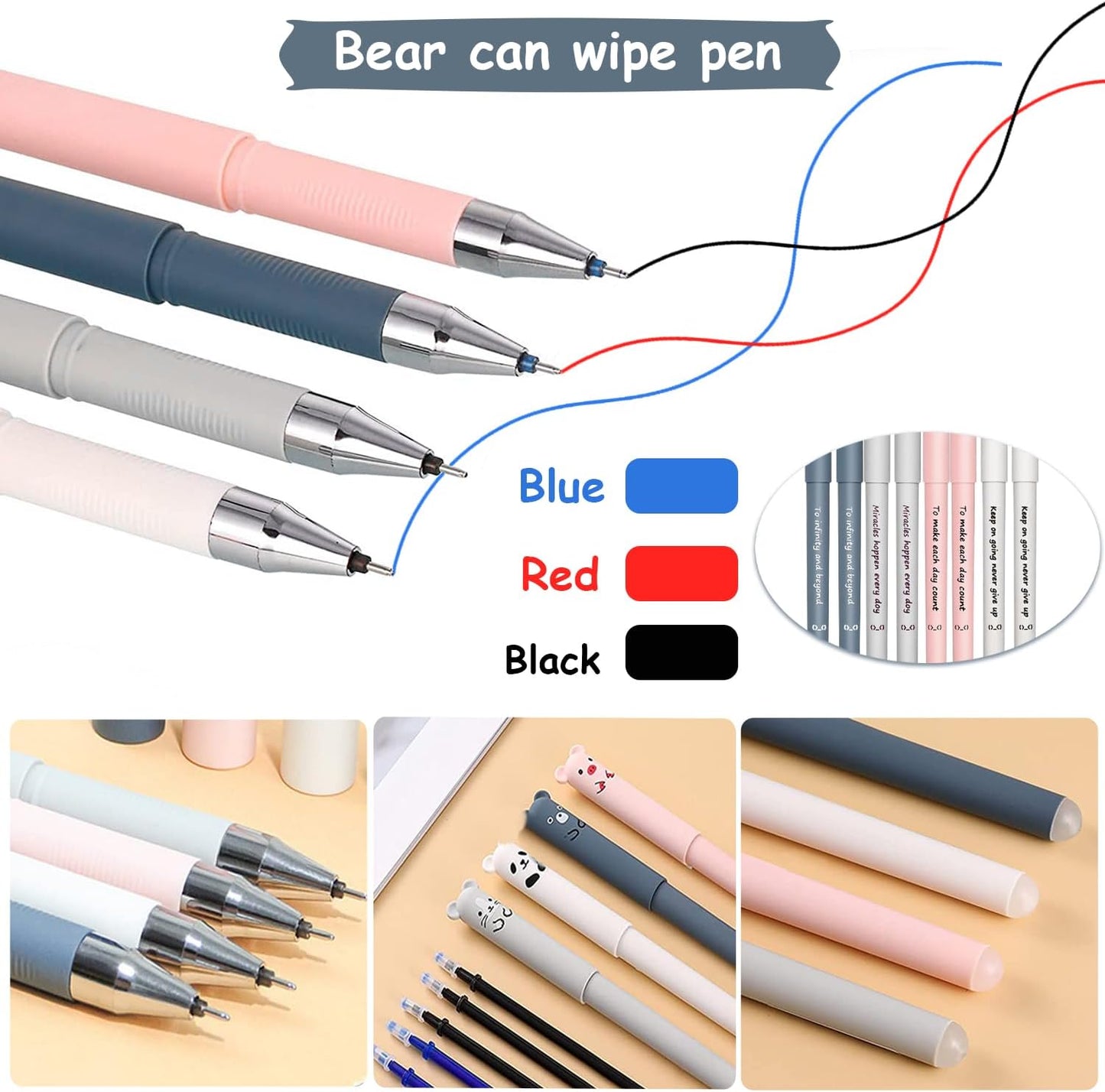 Cute Cartoon Animal Erasable Pens - PreDegree