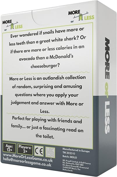 More or Less back of box