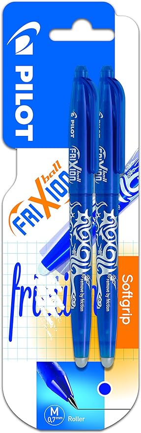 2 blue Pilot Frixion pens