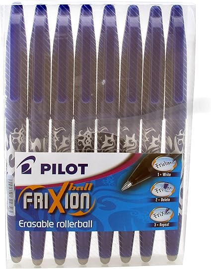 8 blue Pilot Frixion pens