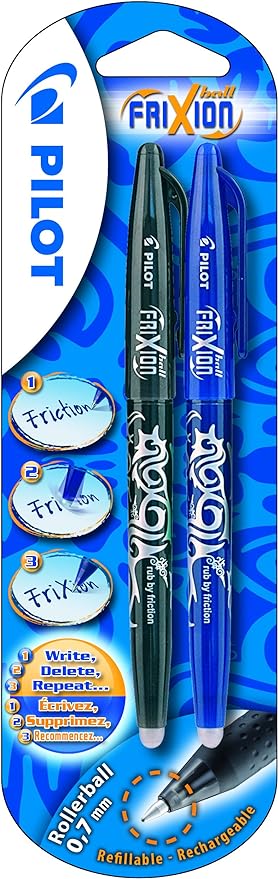 1 black and 1 blue Pilot Frixion Pen set