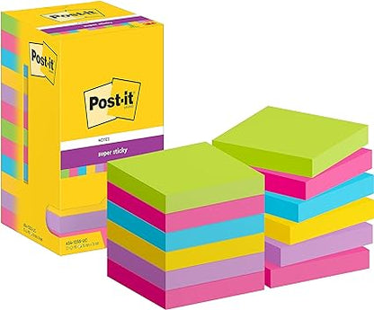 Post-it Super Sticky Assorted 12 Pack