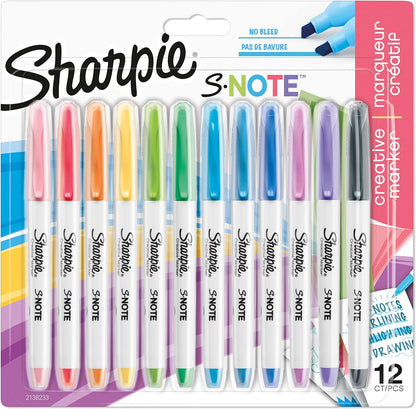 sharpie s-note 12 colours pack