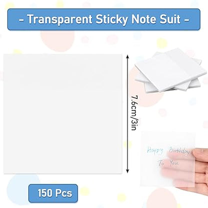 Transparent Sticky Notes - 150 Notes - PreDegree